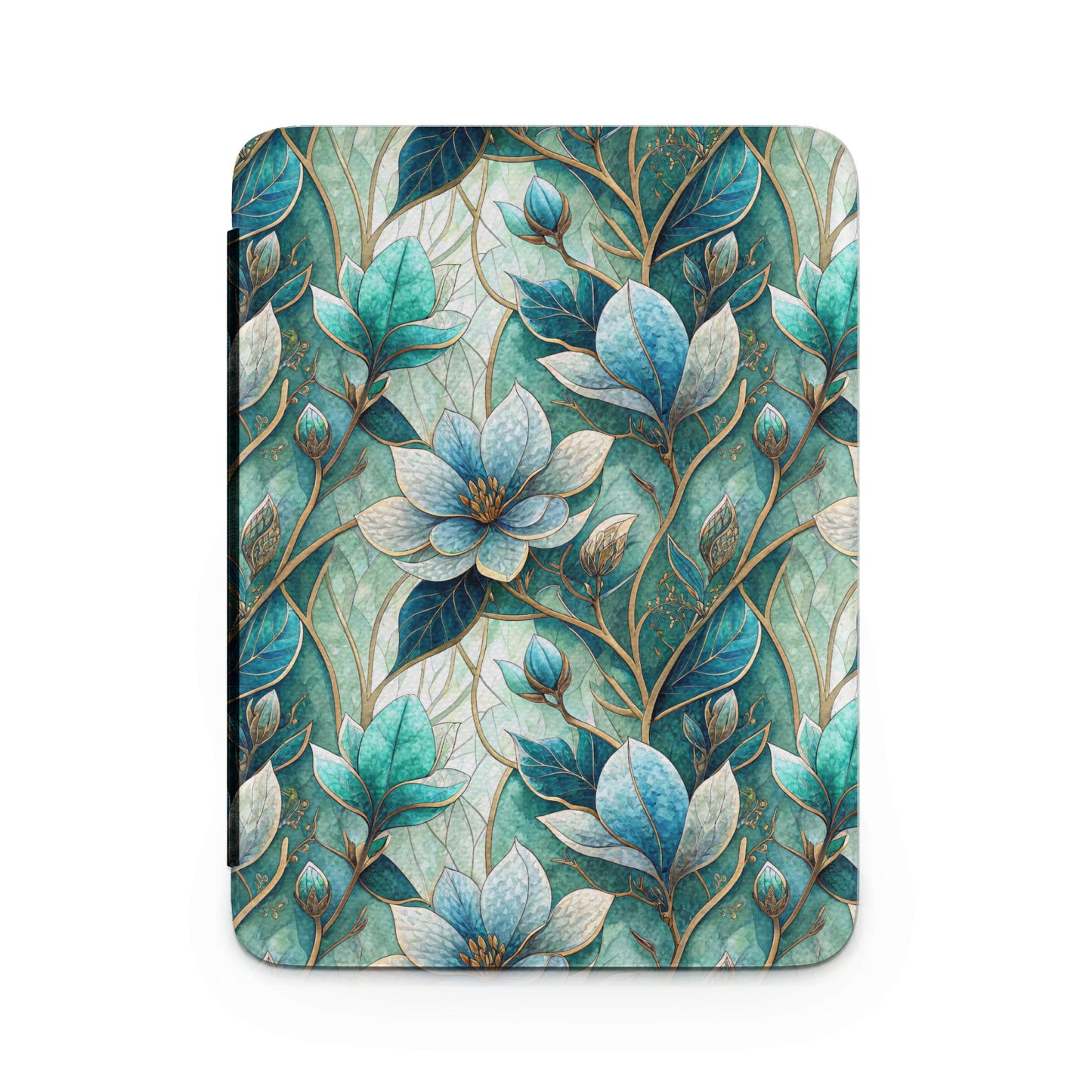 Elegant Teal and Blue Floral Botanical Design Cover
