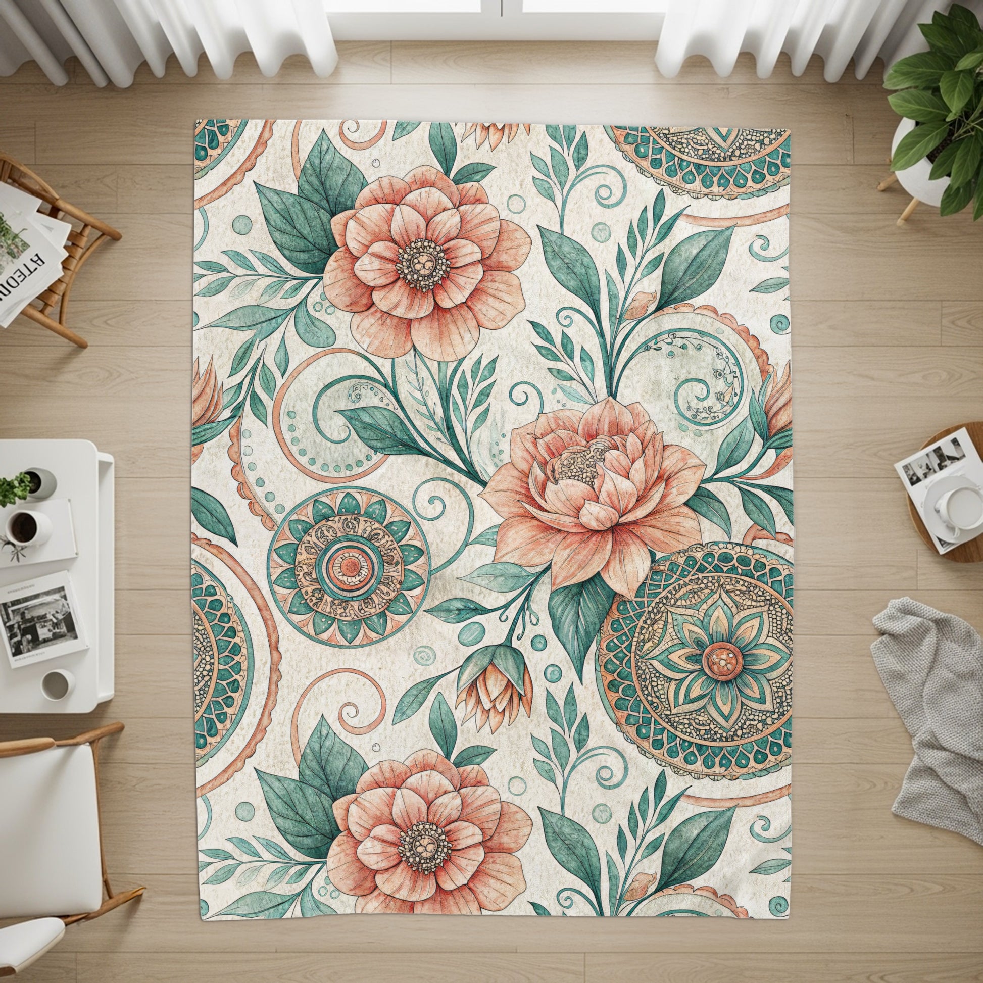 Artistic Vintage Floral Garden Inspired Artwork Velveteen Plush Blankets - Walk Greener