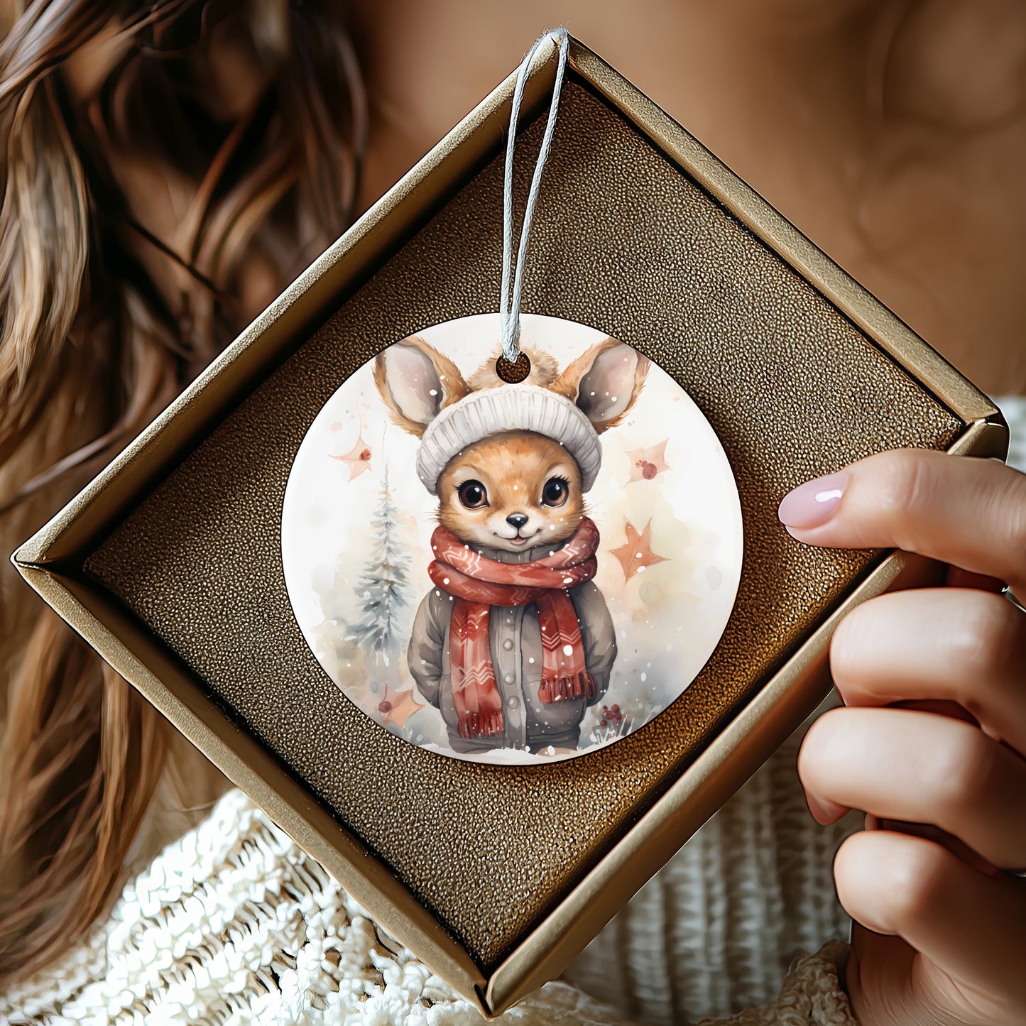 Adorable Winter Bunny Hanging Ornament product