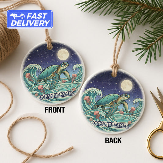 Ocean Dreamer Turtle Design Hanging Ornament product