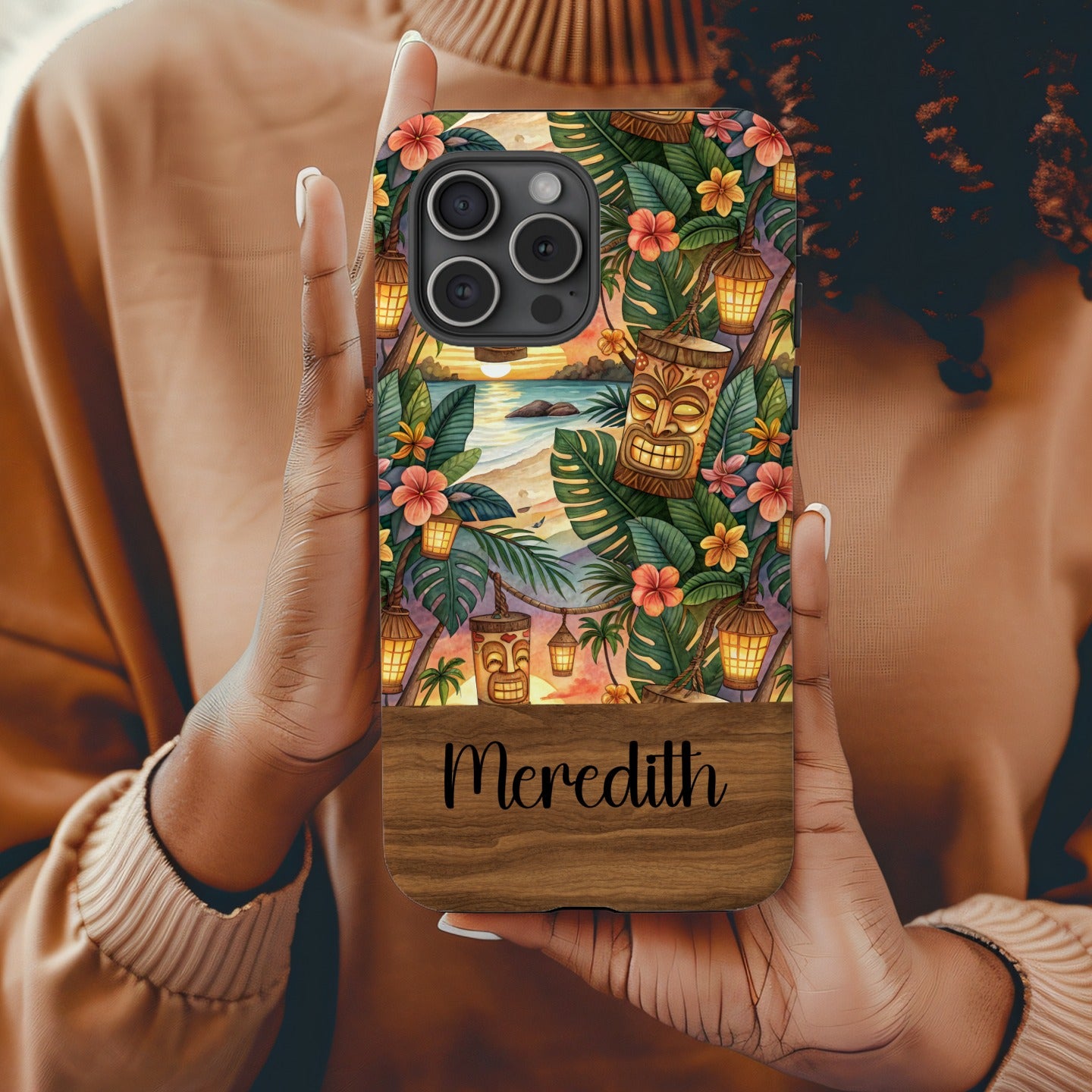 Tiki Tropical Personalized Meredith Phone Case