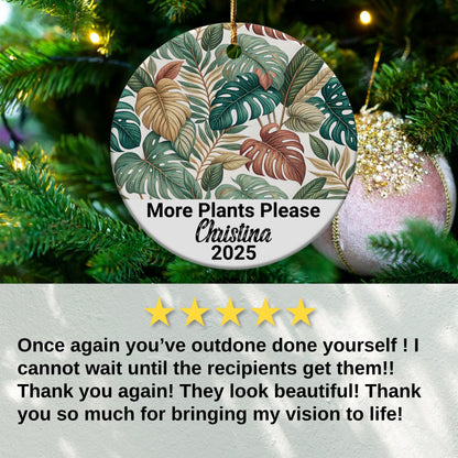 Personalized Tropical Leaves Christmas Ornament product type