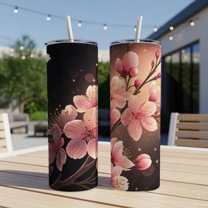 Floral Cherry Blossom Design Tumbler Cups Set