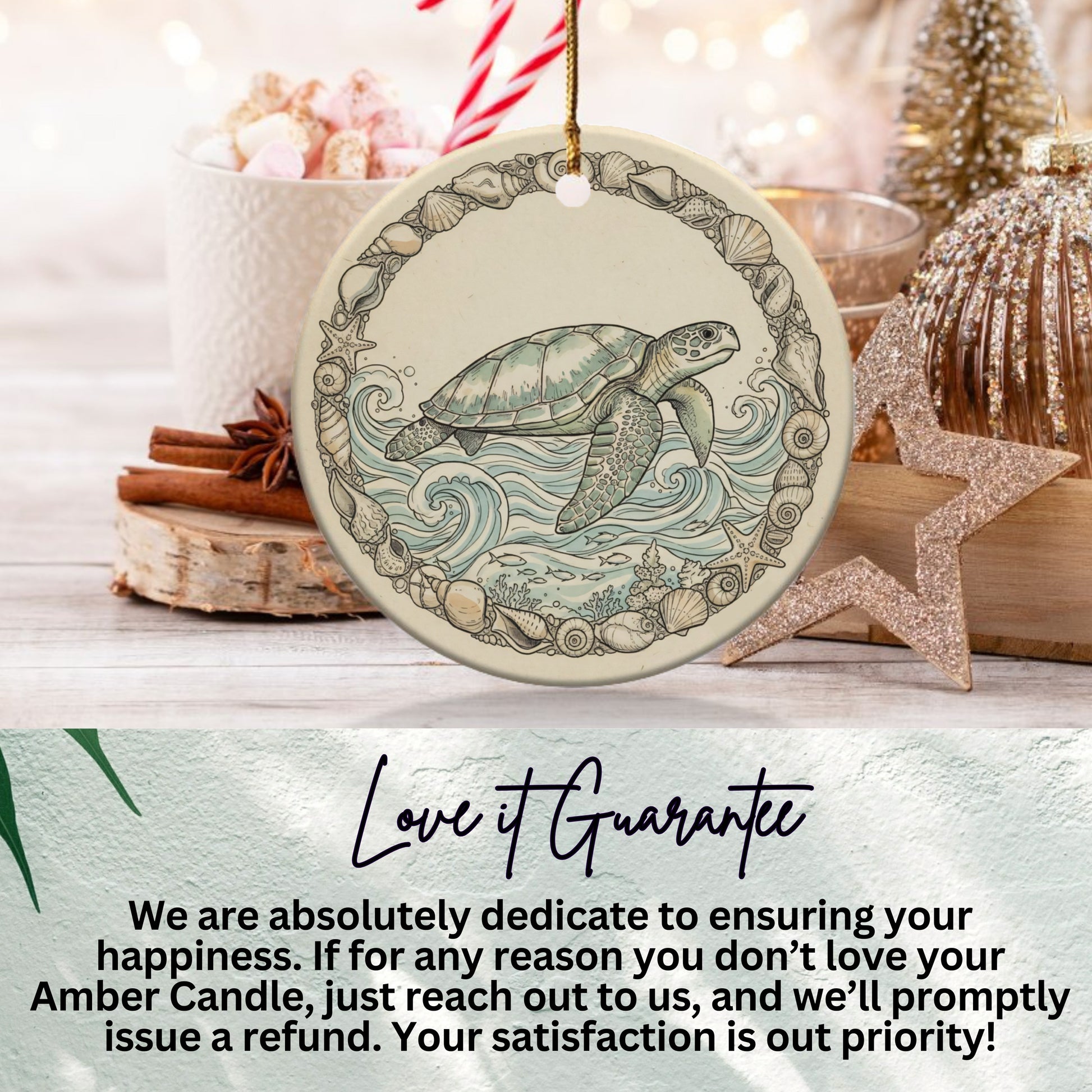 Handcrafted Sea Turtle Ornament Holiday Decor product