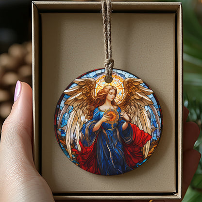 Elegant Angelic Stained Glass Look Ornament product type