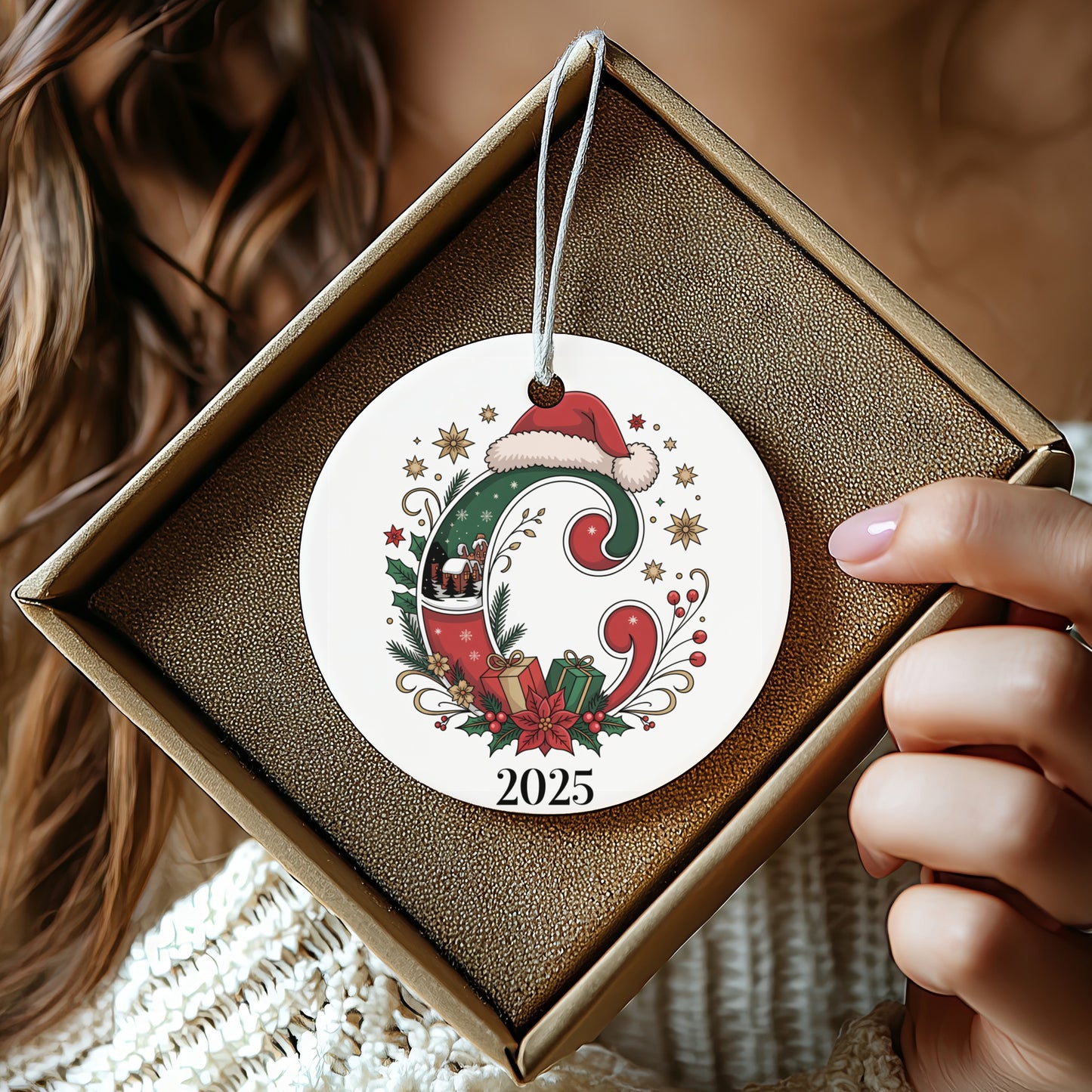 Festive Santa Hat and Gifts 2025 Christmas Ornament product