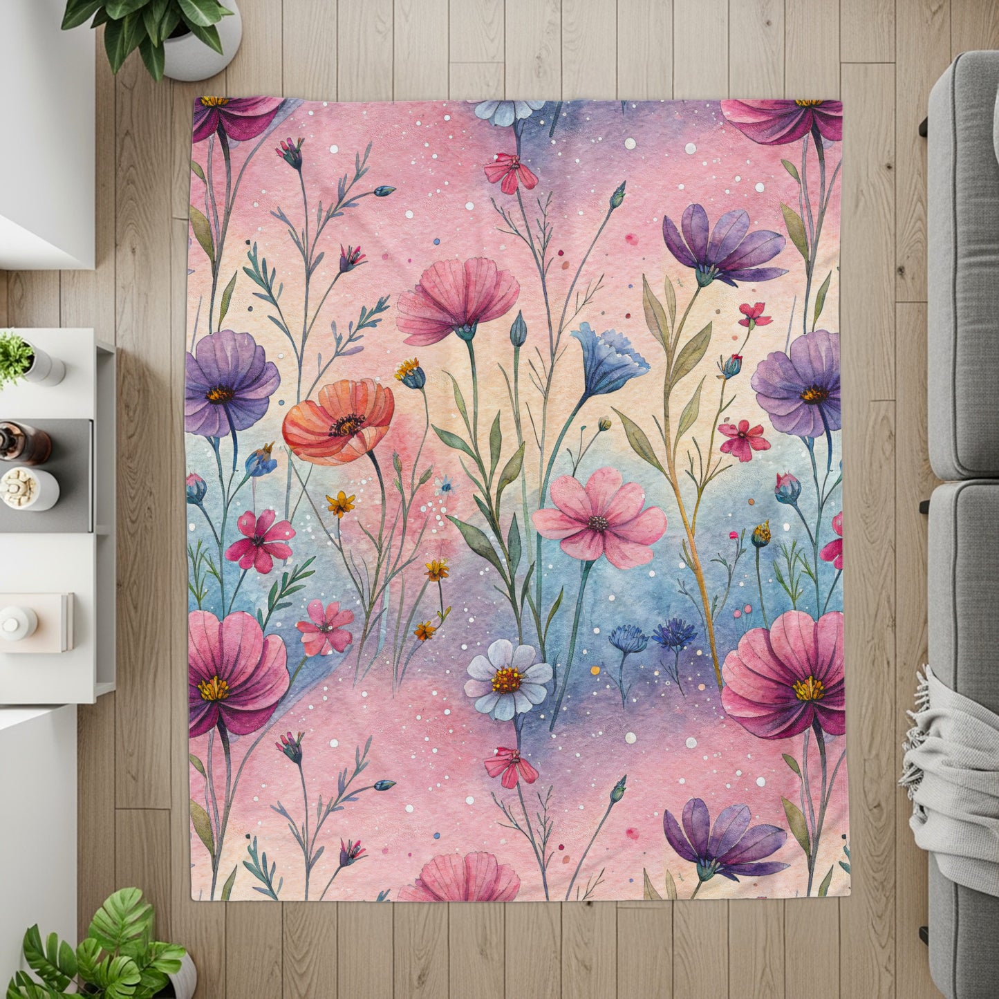 Pastel Watercolor Floral Pattern Summer Time Spring Design - Walk Greener