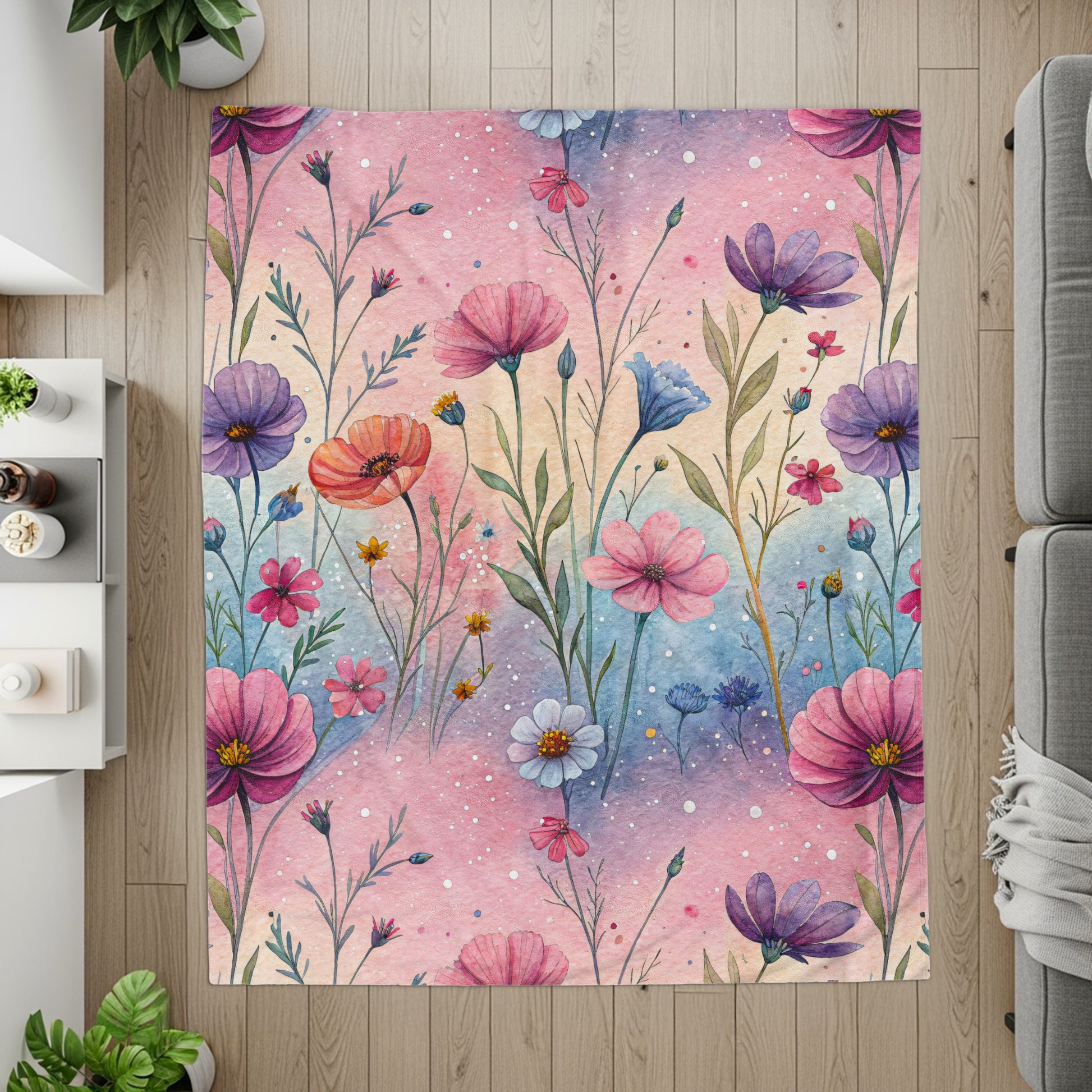 Pastel Watercolor Floral Pattern Summer Time Spring Design - Walk Greener