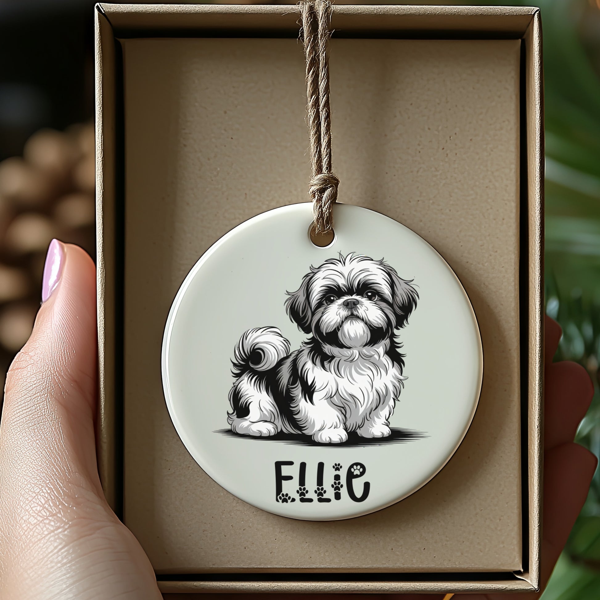 Personalized Dog Illustration Ornament product