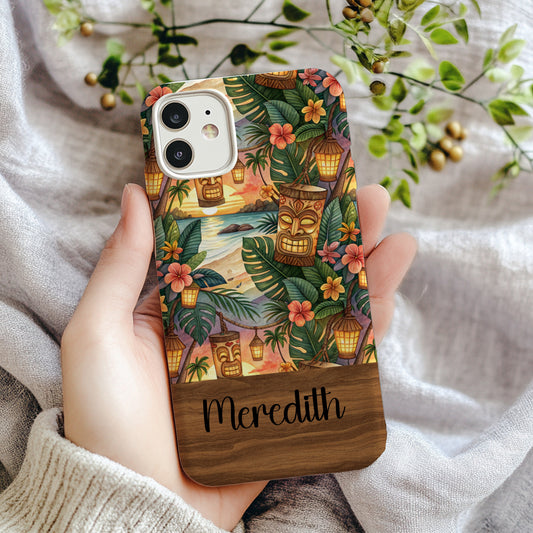 Personalized Tropical Tiki Hawaii Design Phone Case