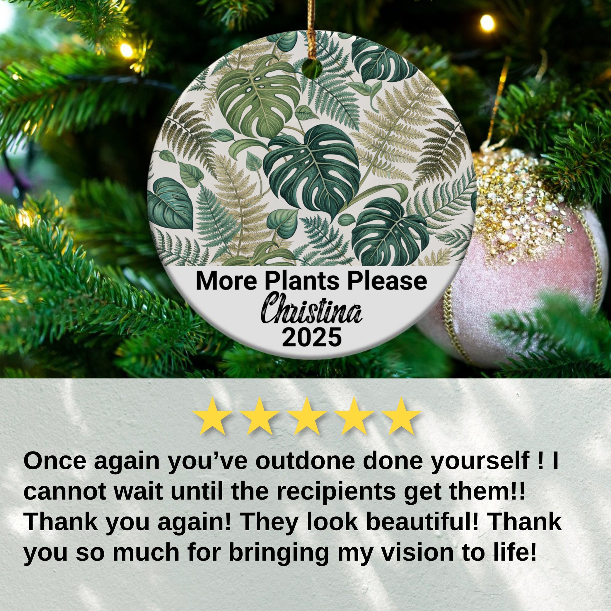 More Plants Please Personalized Ornament product