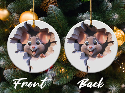 Cute Mouse Breaking Through Design Christmas product