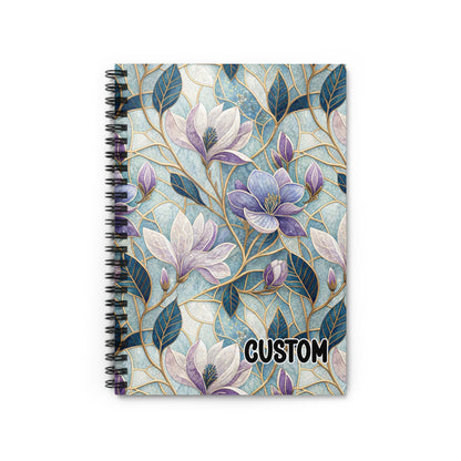 Custom Floral Pattern Spiral Notebook