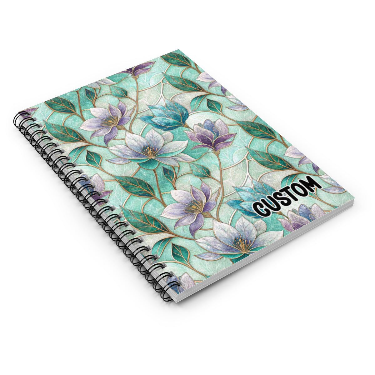 Custom Spiral Bound Floral Design Hardcover Notebook