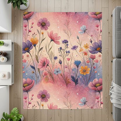 Watercolor Flowers In Pink and Purple Floral Pattern - Walk Greener