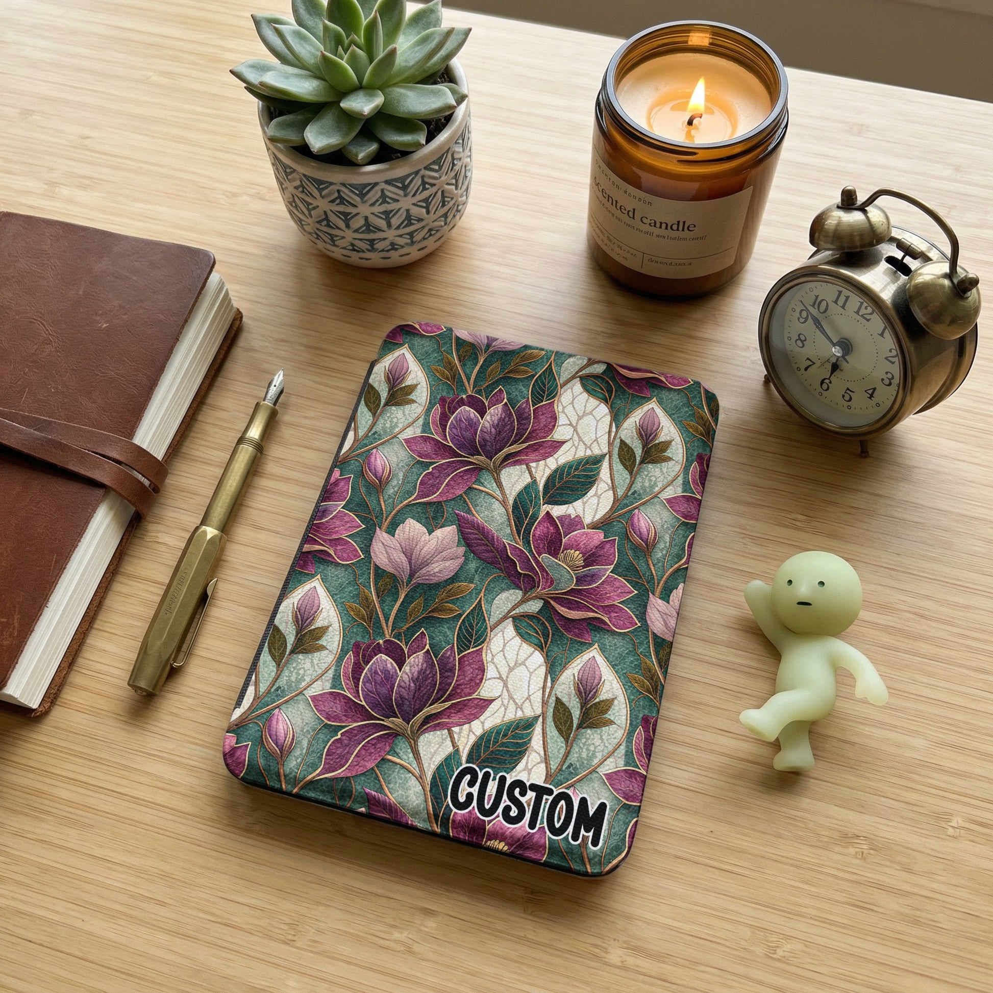 Custom Floral Design Journal with Succulent Motif Cover