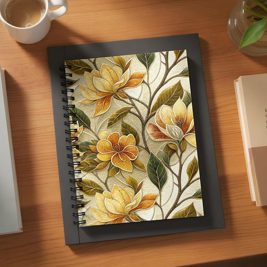 Elegant Floral Pattern Spiral Bound Notebook