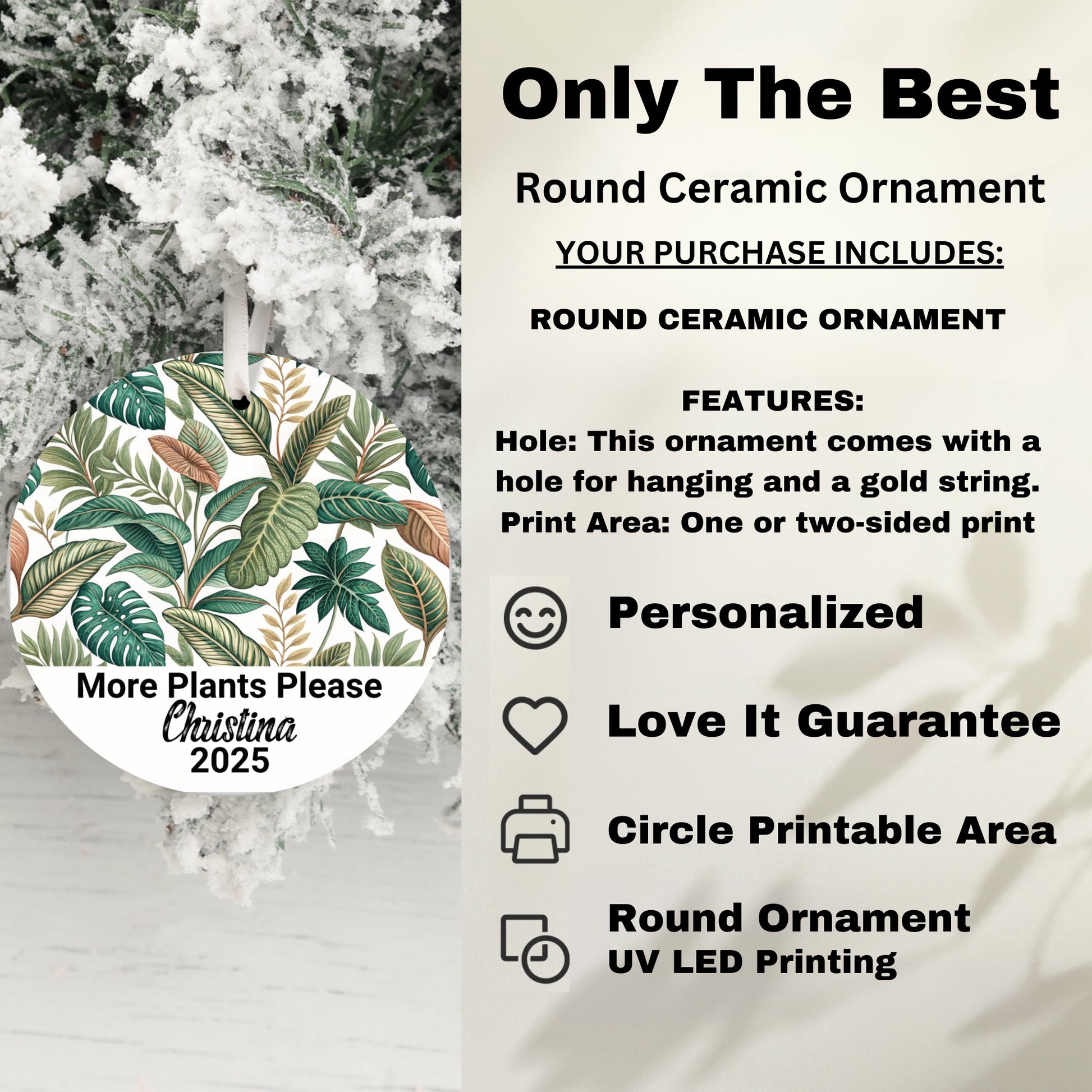 Only The Best Personalized Round Ceramic Ornament product