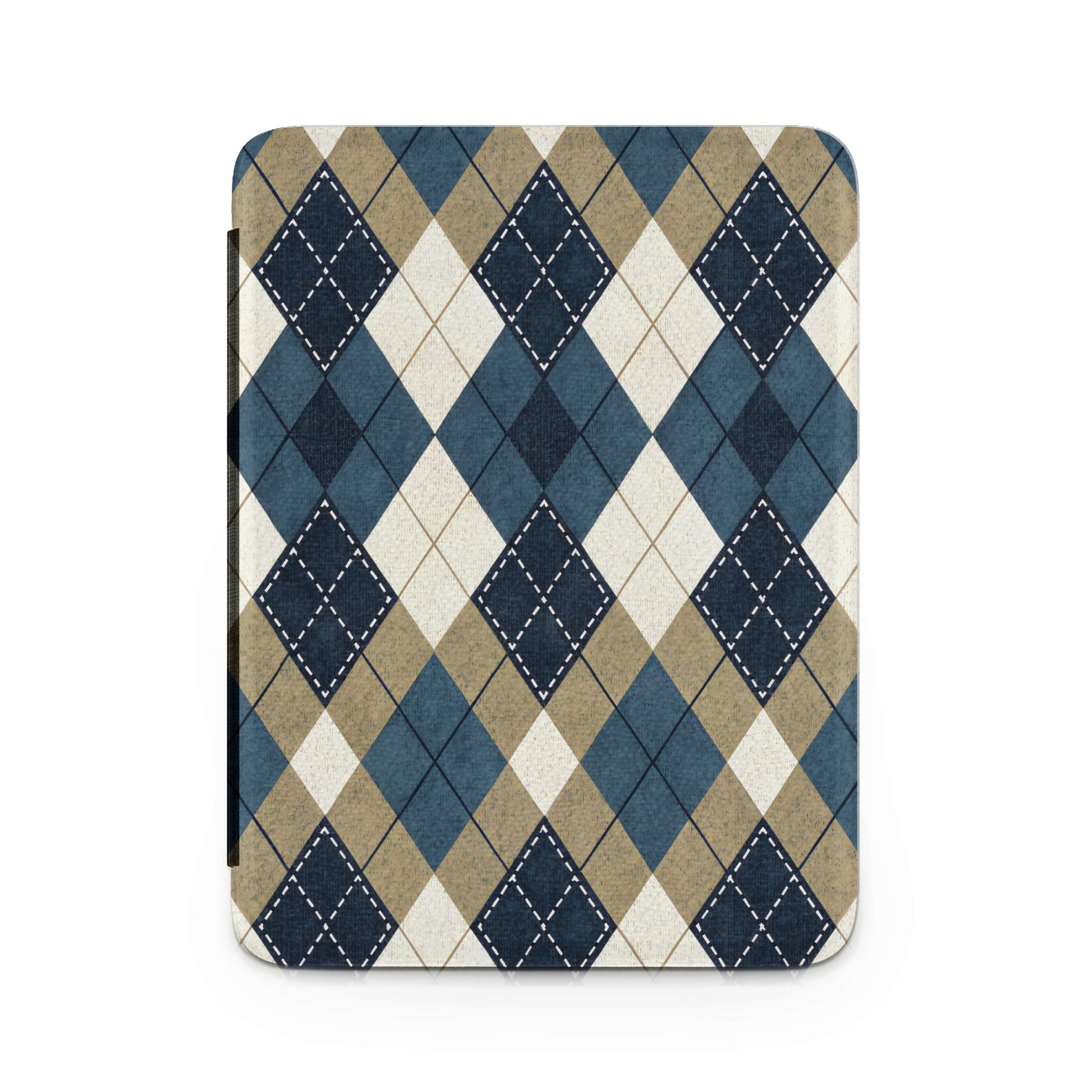 Argyle Pattern Blue and Beige Kindle Case Cover