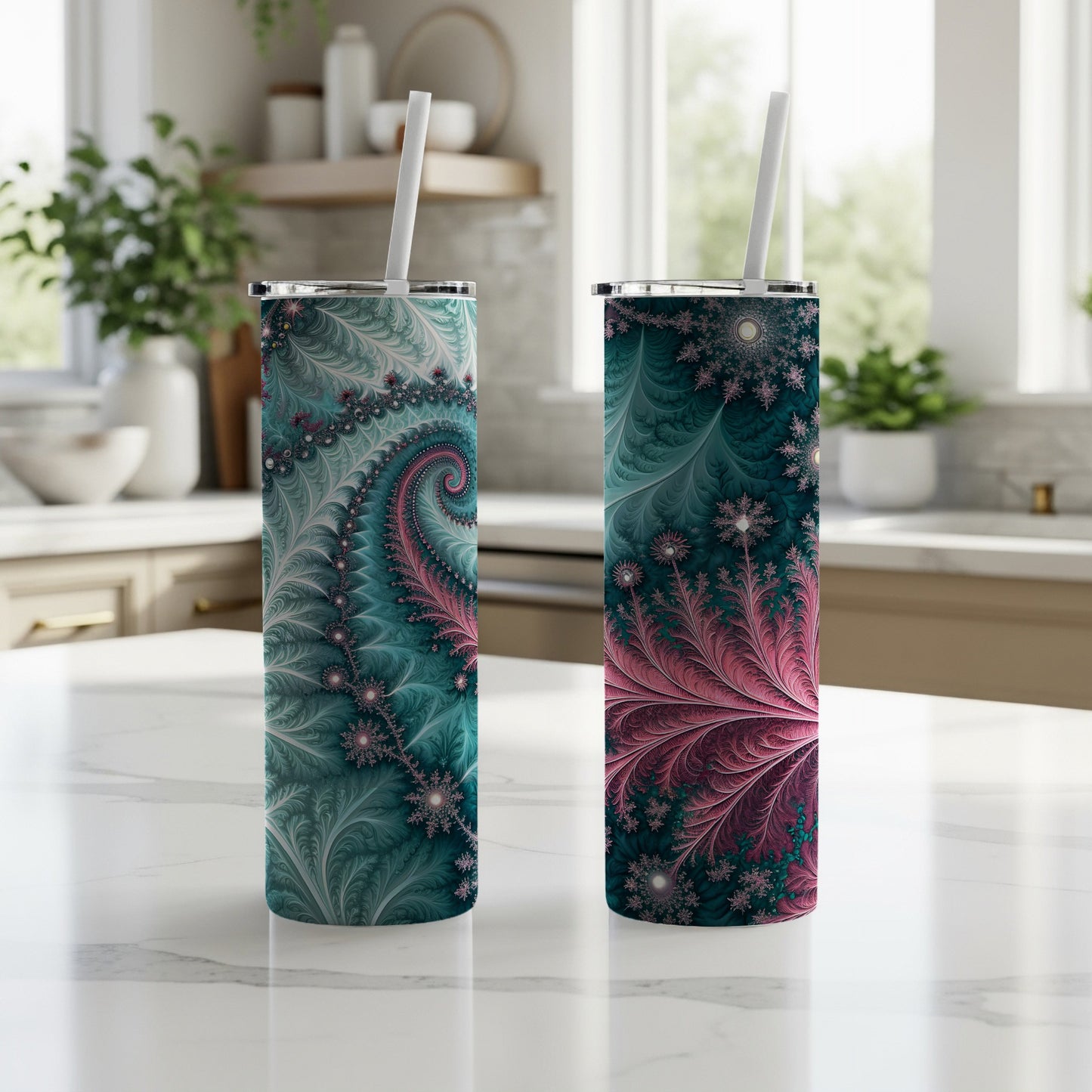 Intricate Swirl Design on Tall Drink Tumbler