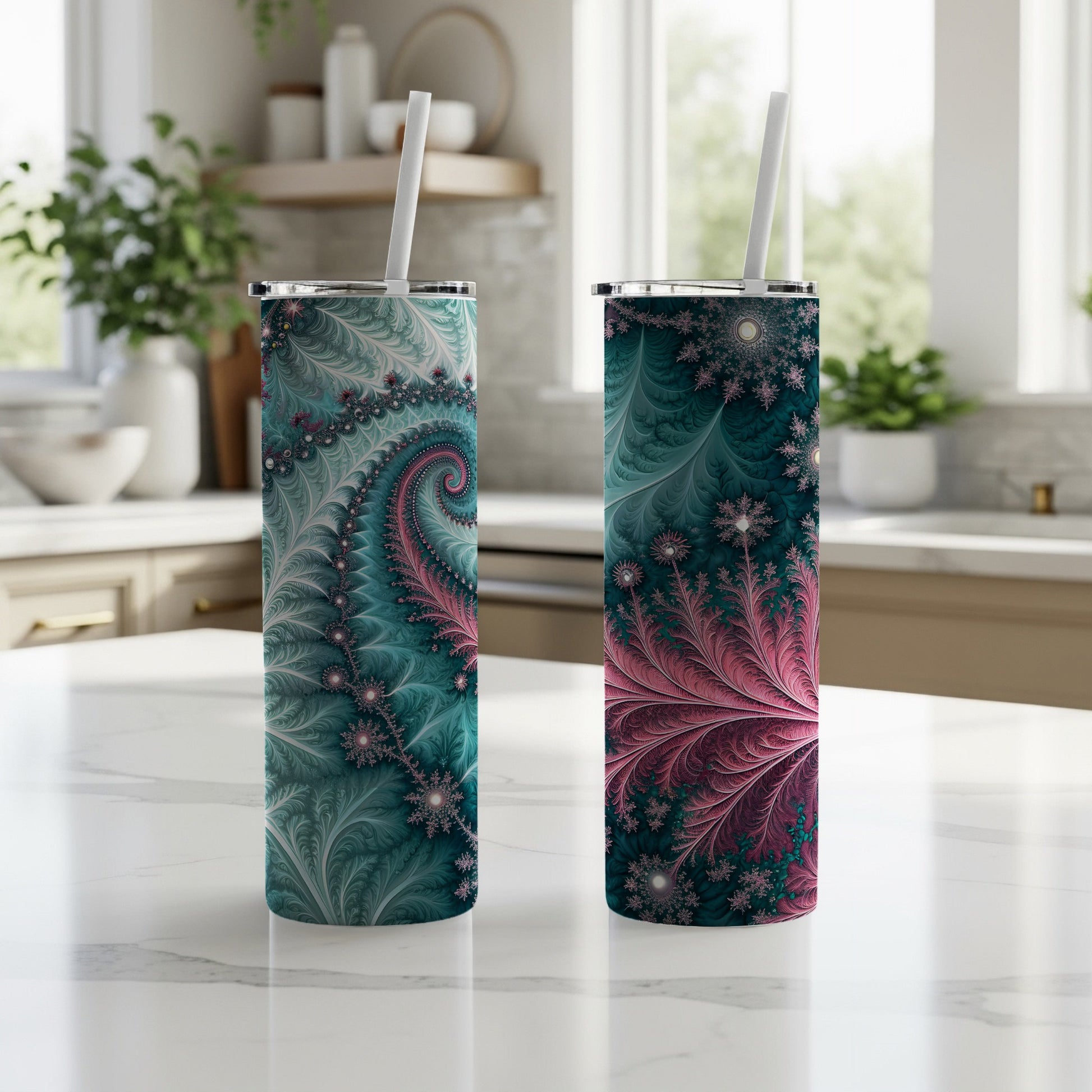 Intricate Swirl Design on Tall Drink Tumbler