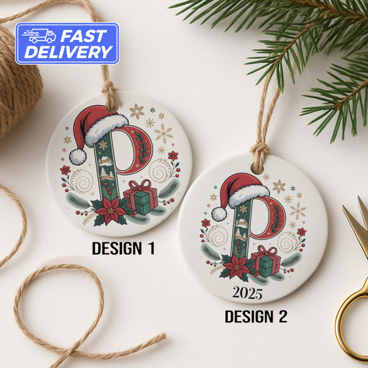 Personalized Santa Hat Monogrammed Christmas Ornament product