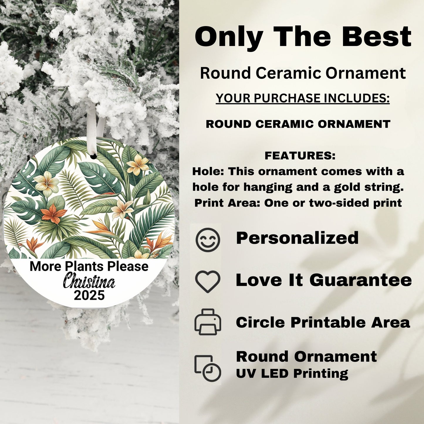 Only The Best Round Ceramic Ornament product type