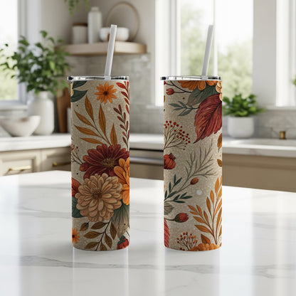 Beautiful Floral Autumn Design Insulated Tumbler