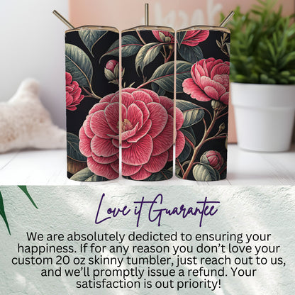 Custom Floral Design Skinny Tumbler 20 oz Delight