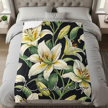 Personalized Floral Print Bedding with Name Kimberly