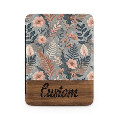 Custom Floral Pattern Design Wooden Tablet Case
