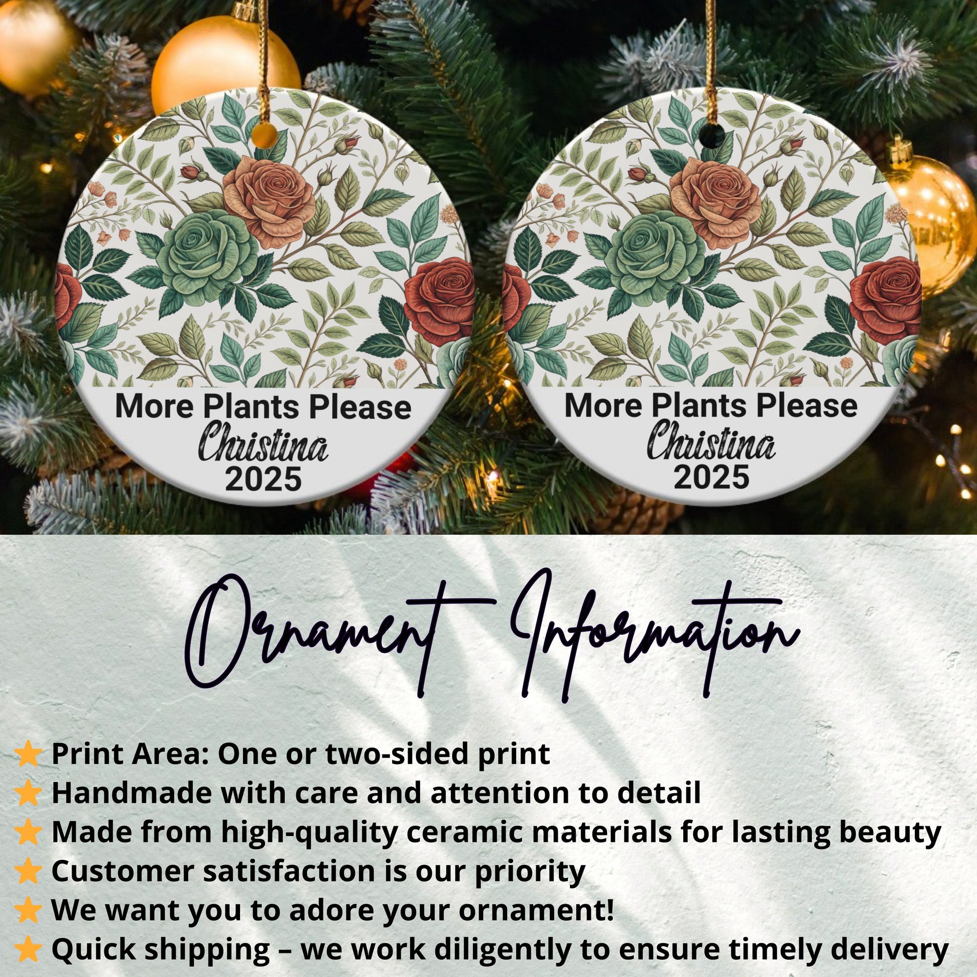 More Plants Please Customized Ornament product