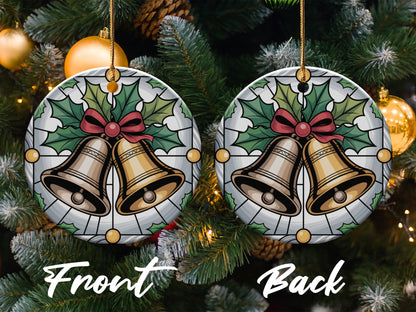 Festive Christmas Bells Round Holiday Ornament product