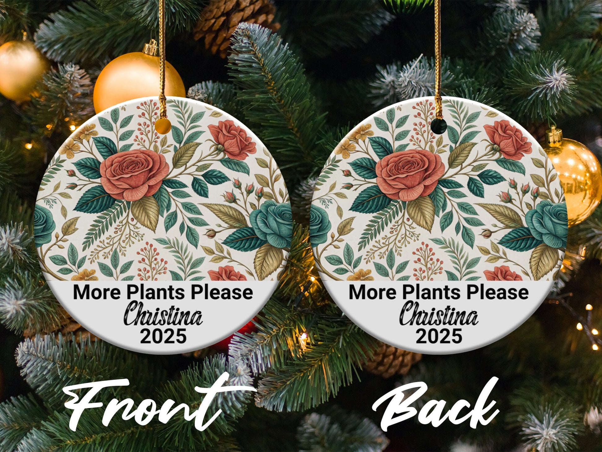 Floral More Plants Please Personalized Ornament product type