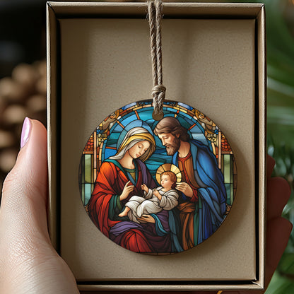 Handcrafted Nativity Scene Ornament Unique Religious product