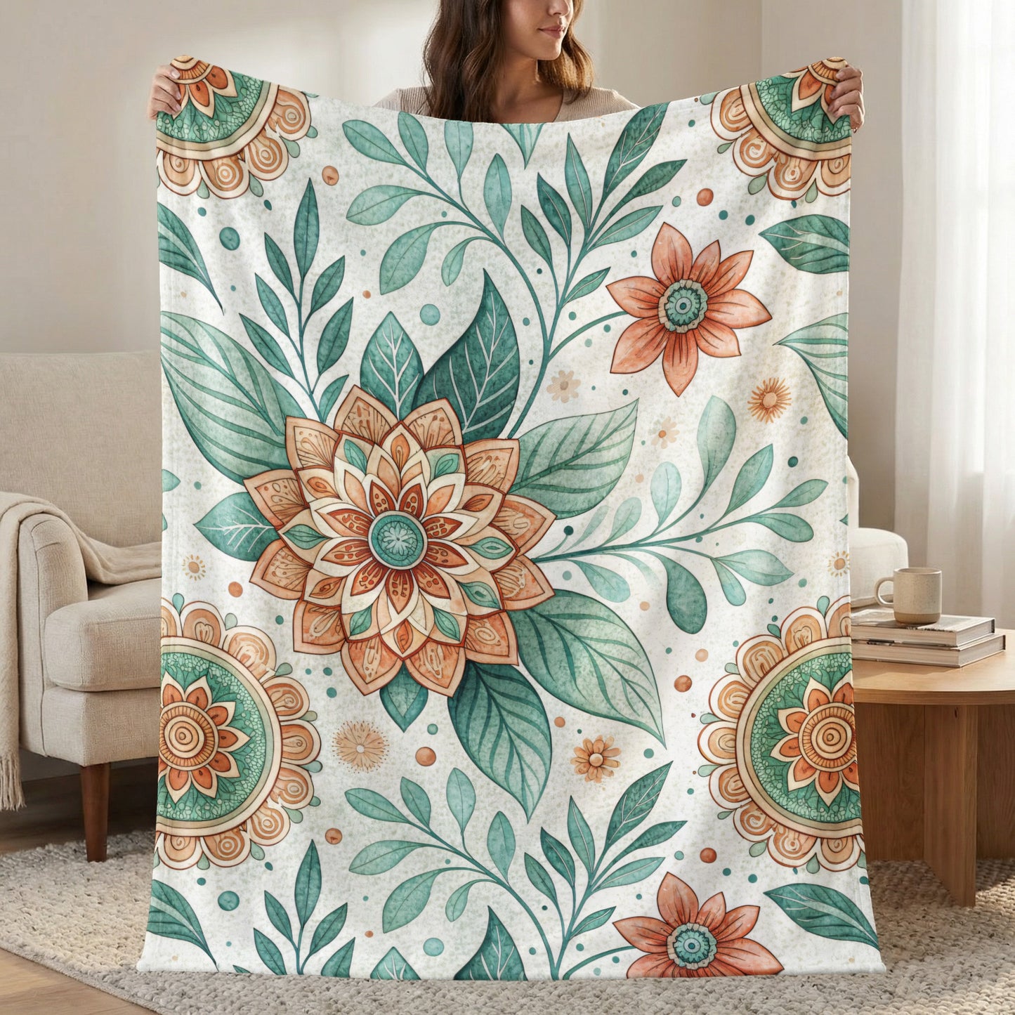 Artistic Floral Pattern Design in Watercolor Illustration - Walk Greener