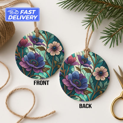 Floral Design Round Hanging Ornament Fast Delivery