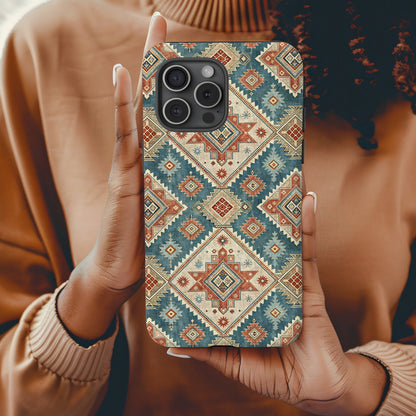 Detailed Geometric Pattern with Diamond Shapes Slim Custom Phone Case - Walk Greener