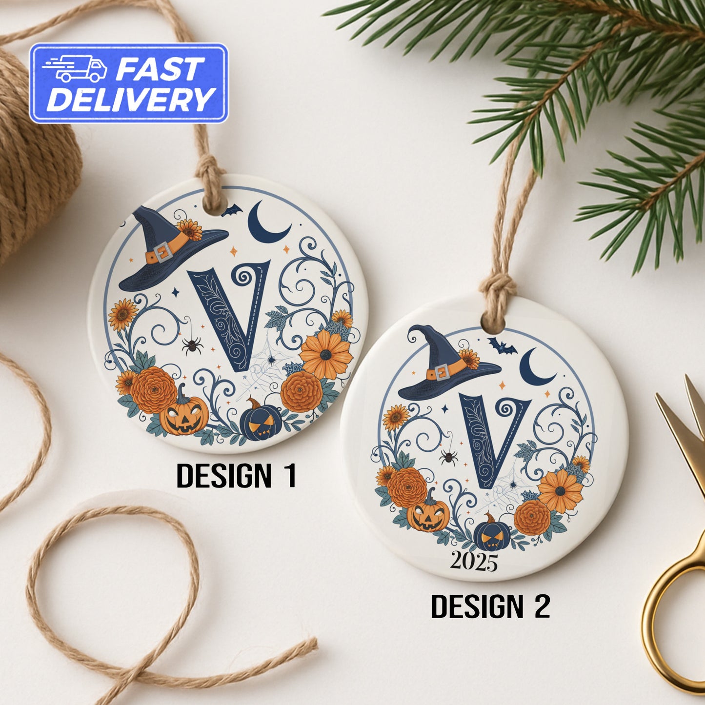 Personalized Halloween Ornaments Design 1 and 2 product type