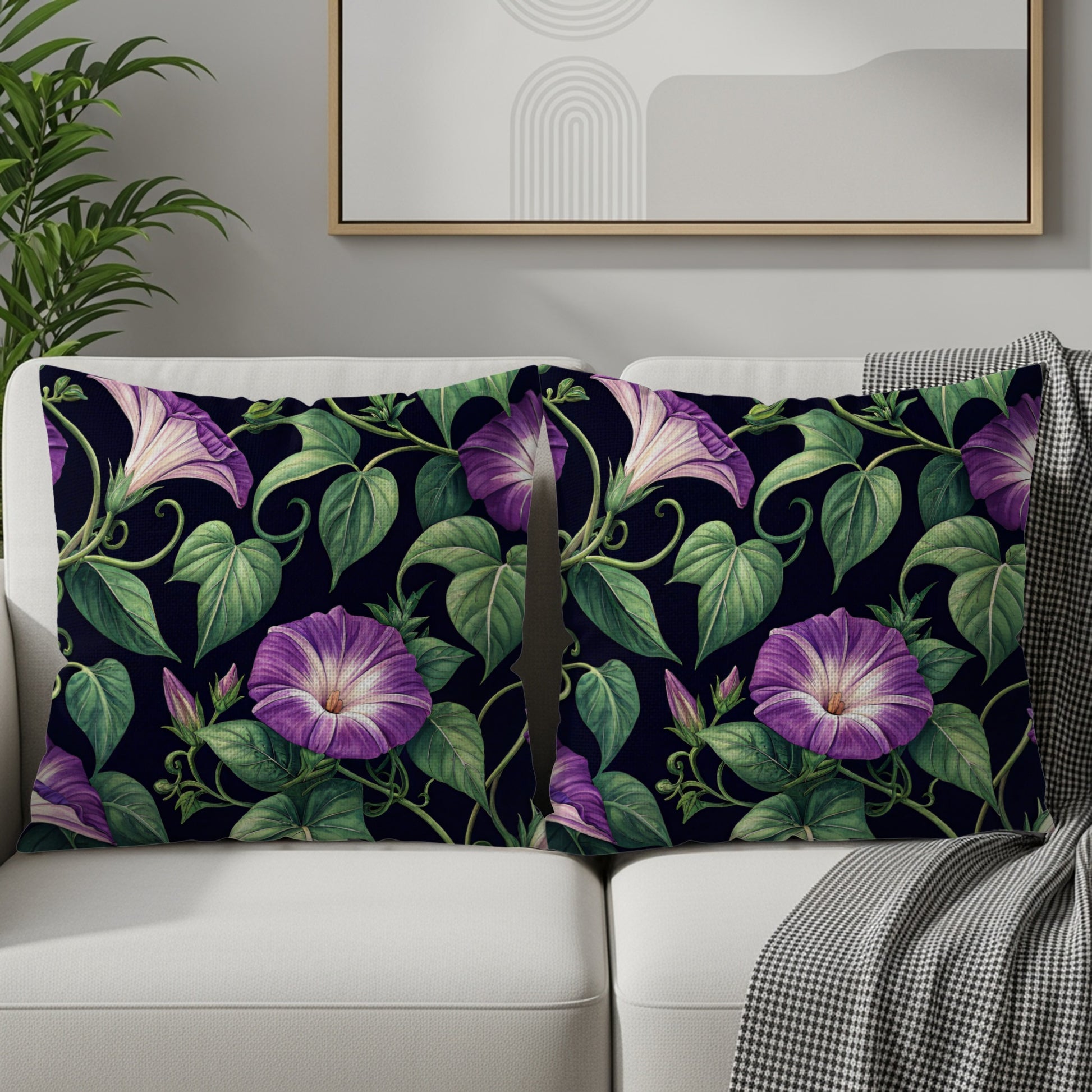 Elegant Purple Floral Decorative Pillow Covers