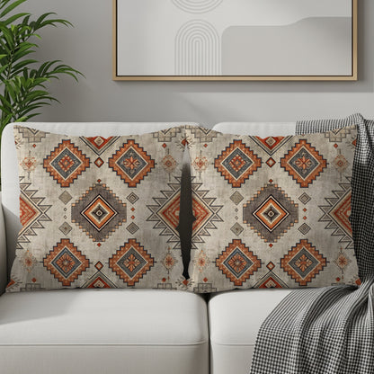 Geometric Tribal Pattern Decorative Throw Pillow Set