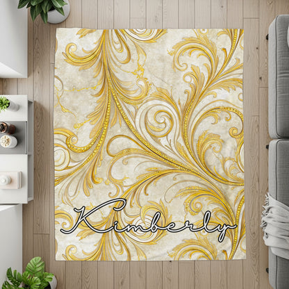 Kimberly Personalized Elegant Golden Design Rug
