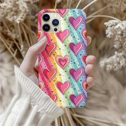 Rainbow Hearts Decorative Smartphone Cover Product