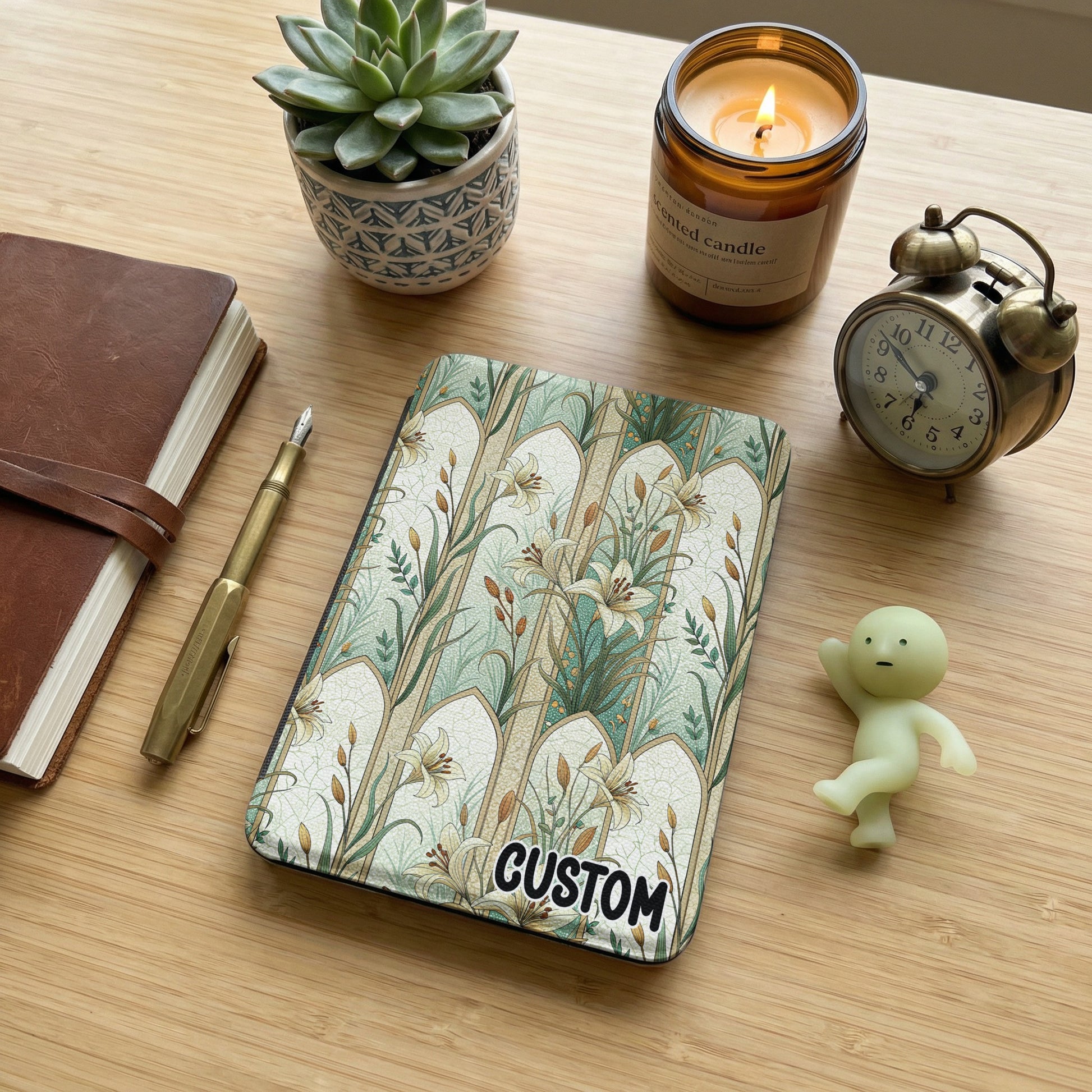 Custom Notebook with Elegant Floral Design Pattern