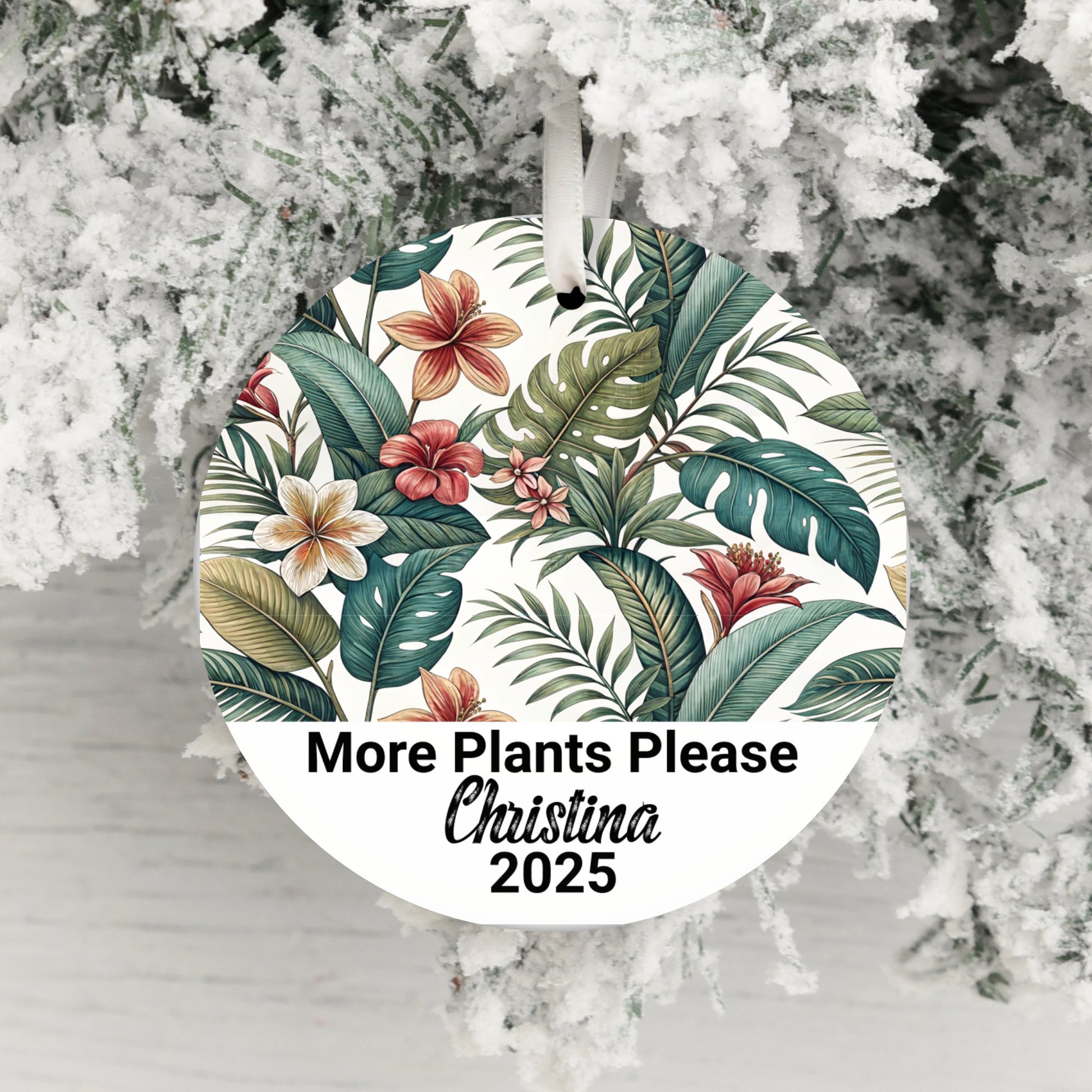 Tropical Floral Personalized Ornament product