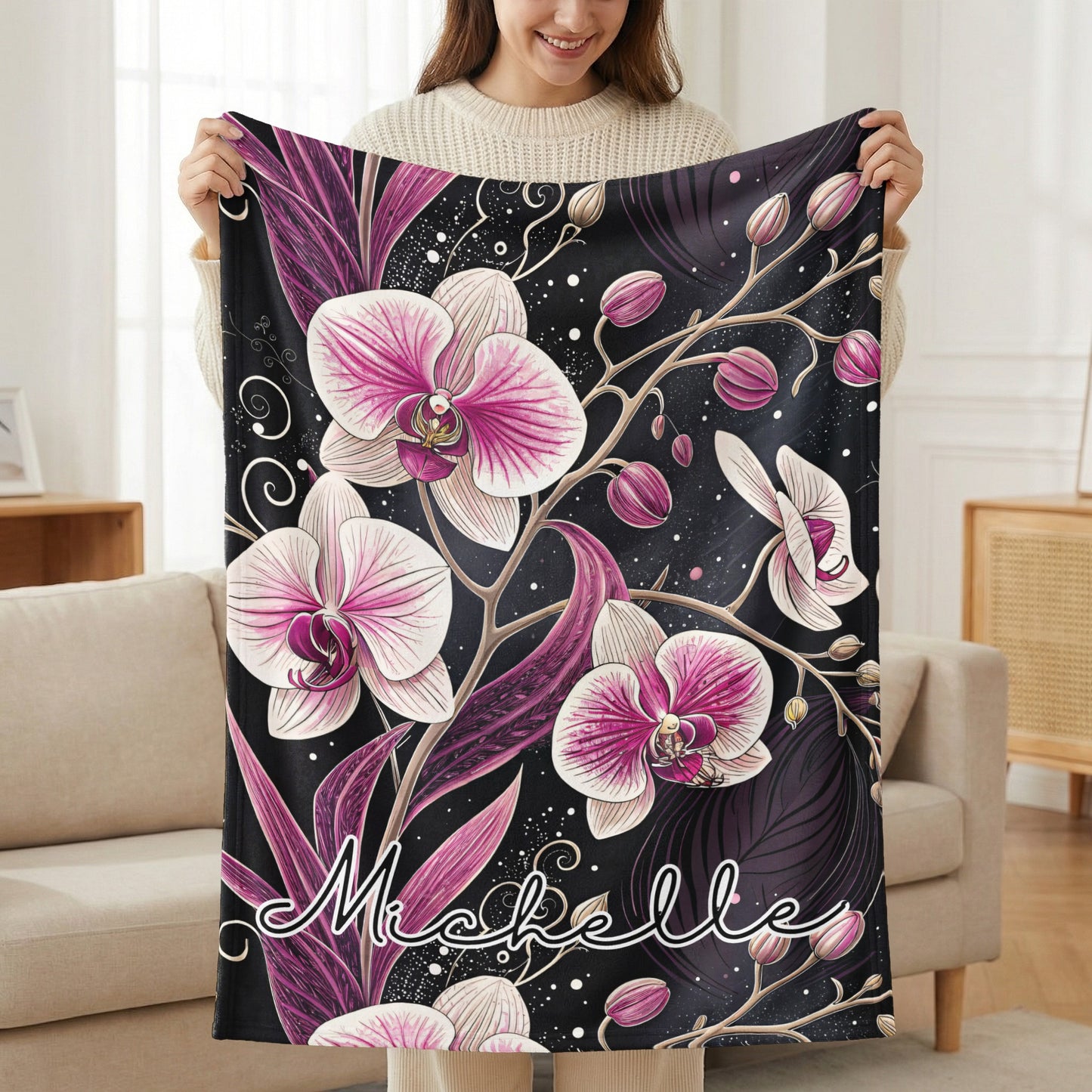 Elegant Floral Michelle Pattern Blanket for Home Decor