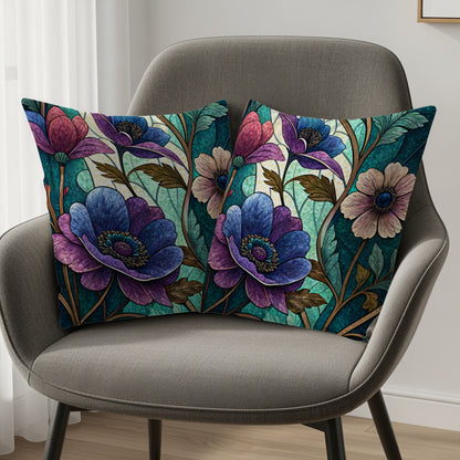 Elegant Floral Artwork Style Design Pattern on Canvas Throw Pillows - Walk Greener