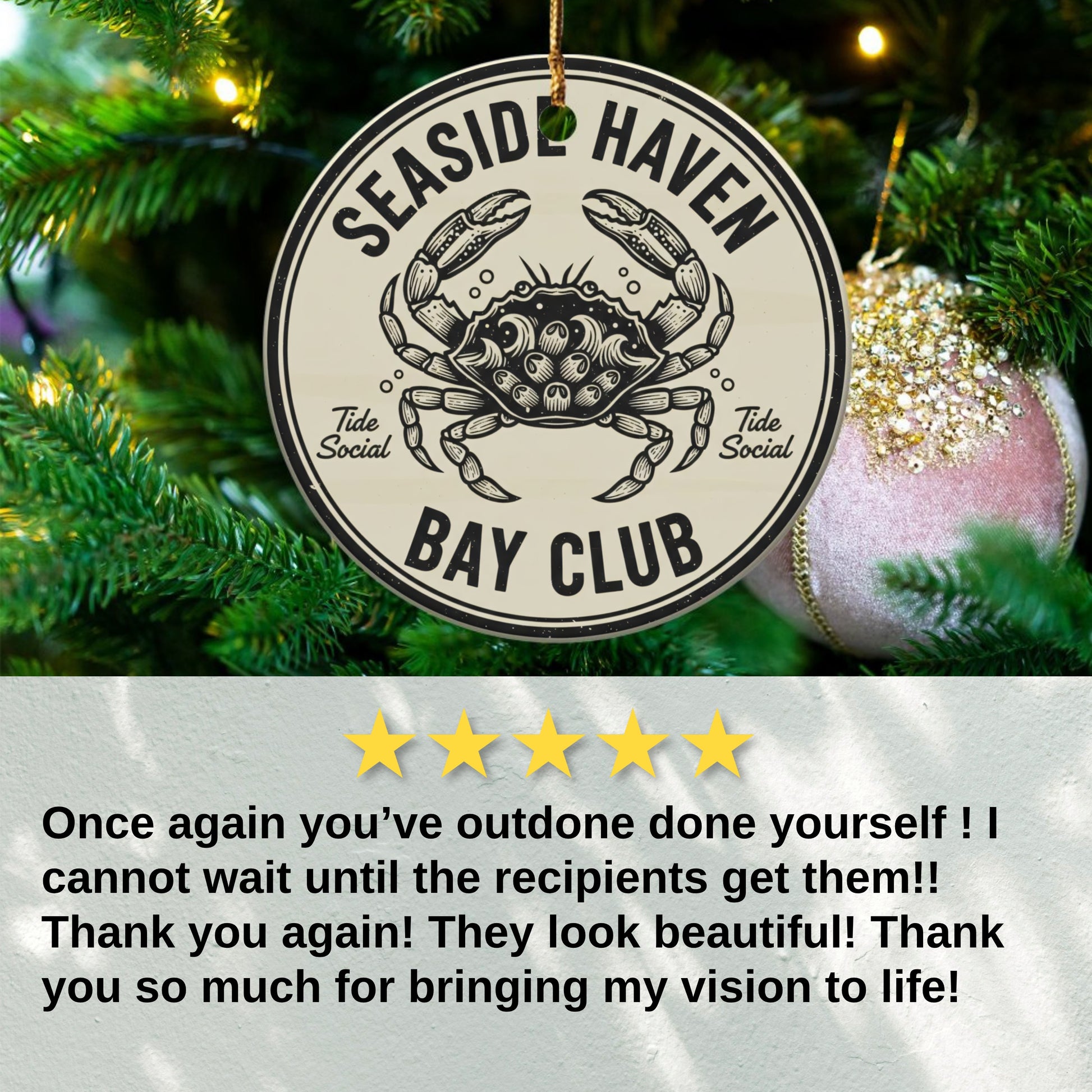Seaside Haven Bay Club Christmas Tree Ornament product