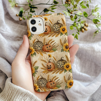 Autumn Pumpkin Sunflower Design Phone Case
