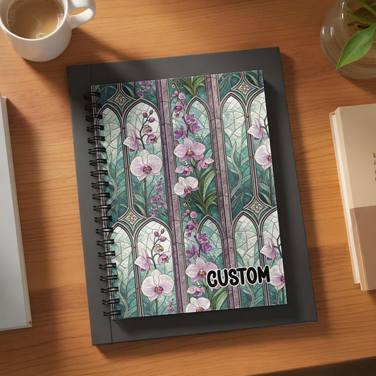 Custom Floral Orchids Spiral Notebook For Daily Use